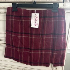 Pink Lily Red Pencil Mini Skirt Casual